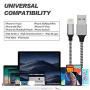 iPhone Charger, YEFOOT MFi Certified Cable 5 Pack(3/3/6/6/10FT) Nylon Woven with Metal Connector Compatible iPhone 12Pro Max/12Pro/12/11/Pro/Xs Max/X/8/7/Plus/6S/6/SE/5S iPad-Black&White