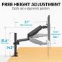 MOUNTUP Single Monitor Mount, Height Adjustable Gas Spring Monitor Arm Desk Mount for 17-32 Inch Computer Screens, Swivel Monitor Stand Holds 2.2-17.6 lbs, Fits VESA 75x75mm & 100x100mm