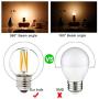 Dimmable g16.5 led Bulb 40W g16 1/2 led Edison Bulb 2700K 4W e26 led Globe Bulb for Ceiling Fan,Chandelier,Vanity Light Bulb AC120V 400lm 6Pack