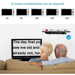 Koolertron 5 inch Digital Video Magnifier, Handheld Portable Electronic Reading Aid Support AV Output to TV with 4X/8X/16X/24X/32X Zoom Multiple 17 Kinds Color Mode, Rechargeable Battery Powered,etc