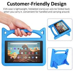 All-New ＨＤ 10 & ＨＤ 10 Kids Edition Tablet Kids Case (9th/7th/5th Generation,2019/2017/2015 Release)-SHREBORN Lightweight Shockproof Case with Cute Cat Handle Stand for ＨＤ 10.1 Inch Tablet-Blue