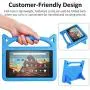 All-New ＨＤ 10 & ＨＤ 10 Kids Edition Tablet Kids Case (9th/7th/5th Generation,2019/2017/2015 Release)-SHREBORN Lightweight Shockproof Case with Cute Cat Handle Stand for ＨＤ 10.1 Inch Tablet-Blue