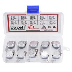 uxcell 10pcs NC KSD301 Thermostat 40-100°C(104-212°F) Temperature Thermal Control Switch 40 45 50 55 60 65 70 80 90 100°C Normally Close Assortment Kit