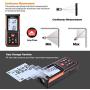 Tacklife S5-60 Upgraded Laser Measure 196Ft M/Ft/Inch Rechargeable Mute Laser Distance Meter with Electronic Angle Sensor Backlit LCD Pythagoras for Distance,Area, Volume-99 Records+Re-calibration