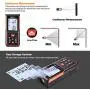 Tacklife S5-60 Upgraded Laser Measure 196Ft M/Ft/Inch Rechargeable Mute Laser Distance Meter with Electronic Angle Sensor Backlit LCD Pythagoras for Distance,Area, Volume-99 Records+Re-calibration