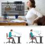 Laptop Stand Ergonomic, Jelly Comb Multi-Angle Adjustable Laptop Riser with Built-in Foldable Legs and Phone Holder, Ventilated Notebook Stand Tray for MacBook, Desktop Computer, Tablet (Black)
