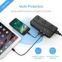 BESTEK Universal Travel Adapter 220V to 110V Voltage Converter with 6A 4-Port USB Charging and UK/AU/US/EU Worldwide Plug Adapter (Black)