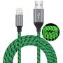 iPhone Charger Cable,[MFi Certified] Aoliplus 6ft LED Flowing Lightning Cable Fast Charger Data Sync Transfer Cord Compatible with iPhone 12 SE 11 PRO MAX XS XR X 8 7 Plus 6S 6 iPad (Green)