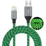 iPhone Charger Cable,[MFi Certified] Aoliplus 6ft LED Flowing Lightning Cable Fast Charger Data Sync Transfer Cord Compatible with iPhone 12 SE 11 PRO MAX XS XR X 8 7 Plus 6S 6 iPad (Green)