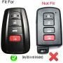 Coolbestda 2Pcs 4 Buttons Key Fob Cover Skin Remote Case Keyless Entry Jacket Shell for 2018 Toyota Camry C-HR Prius HYQ14FBC Red Blue