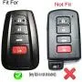 Coolbestda Rubber 4 Buttons Smart Key Fob Cover Case Protector Keyless Jacket Holder for 2018 Toyota Camry C-HR Prius HYQ14FBC Rose