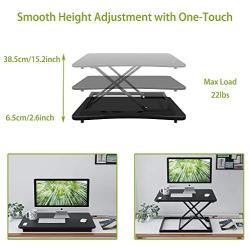 ZHU CHUANG Stand Up Desk Standing Desk Converter Gas Spring Sit Stand Desk Workstation Sit to Stand Desk Riser (Black 3)
