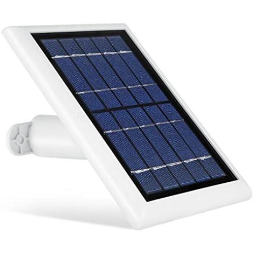 Wasserstein Solar Panel Compatible with Ring Spotlight Cam Battery & All-New Ring Stick Up Cam Battery - Power Your Ring Surveillance Camera continuously with 2W 5V Charging (1-Pack, White)