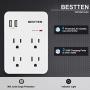 [2 Pack] BESTTEN 2.4A Dual USB Wall Outlet Surge Protector, 5V/2.4A USB Charger, 15A/125V/1875W, ETL Certified