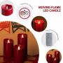 Flameless Candles 9 Inch Tall D3.5'' Red Candle Unscented Votive Real Wax Battery Candles Realistic LED Candle Flickering Flame LED Candle with Remote and Electronic Candle Timer E Candles
