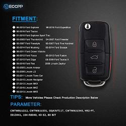 ECCPP Replacement fit for Uncut 315 MHz Keyless Entry Remote Key Fob Ford/Lincoln/Mercury/Mazda Tribute Series CWTWB1U212 CWTWB1U331 CWTWB1U345 GQ43VT11T (Pack of 2)