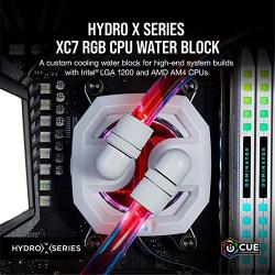 Corsair Hydro X Series XC7 RGB CPU Water Block (1200/AM4) - Nickel-Plated Copper Cold Plate - White - More Than 60 Micro-Cooling Fins - 16 Individually Addressable RGB LEDs, CX-9010007-WW