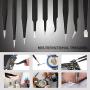 Kingdun 9pcs Stainless steel Tweezer Set,Anti-static ESD Tweezers with Non Magnetic Tips for Electronics Repair, Soldering, Crafting and Jewelry