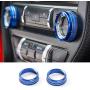 TopDall Blue Aluminum Headlight Volume Tune Control Knob Cover Ring Trim Interior Accessories for Ford Mustang