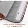 MoKo 13-13.3 Inch Laptop Sleeve Bag Fits MacBook Air 13-inch Retina 2020-2016, MacBook Pro 13'', Surface Book/Surface Laptop 13.5'', Waterproof PU Leather Protective Case - Brown