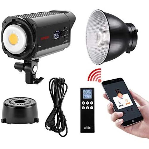 JINBEI EFII-150 LED Photography Lighting Monolight Bowens Mount with RC Reflector, CRI 97 White 5600K Video Continuous Lighting for Pro Studio Portrait Product Video Recording Live Stream