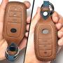 Dedicated Car Key Fob Cover, Suit for Keyless Control for 2017-2020 RAV4 Camry Corolla C-HR Highlander Tacoma Highlander 4Runner Tundra Prius etc (B Style, Brow）
