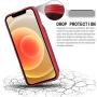 Arae Compatible with Case iPhone 12 and iPhone 12 Pro - Wallet Case with PU Leather Card Pockets Back Flip Cover for iPhone 12/12 Pro 6.1 inch - Wine red