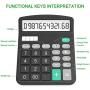 HZFJ Calculator, 12-bit Solar Battery Dual Power Standard Function Electronic Calculator with Large LCD Display Office Calculator Black(NO Battery) (KK-837B, 1PACK)