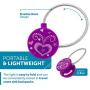 WITHit Clip On Book Light –Violet Heart– LED Reading Light for Books and eBooks, Reduced Glare, Portable and Lightweight, Cute Bookmark Light for Kids and Adults, Batteries Included