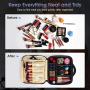 Kootek Travel Makeup Bag 2 Layer Portable Train Cosmetic Case Organizer with Mirror Shoulder Strap Adjustable Dividers for Cosmetics Makeup Brushes Toiletry Jewelry Digital Accessories