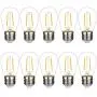 10 Pack-LED S14 Replacement Bulbs, LED Filament Bulb, 2W(20W Equivalent), Fits for Outdoor String Lights/Patio Lights, Warm 2700K, Dimmable, E26 Standard Screw Base, Clear Glass (2W-10 Pack)