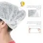 SETH - 100 Pack 21'' Disposable Mop Mob Nonwoven Bouffant Clipped Head Cover Caps | Hair Net | Beauty Salon Spa | Cooking Food Service Catering |Spray Tanning (white)