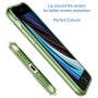 Shamos Transparent Shock Absorption TPU Rubber Gel Case (Green) Compatible with iPhone SE 2020 (2nd Generation) iPhone 7 and iPhone 8