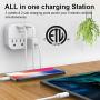 3 Outlet Surge Protector, Multi Plug Outlet Extender with 2 USB Wall Charger (Smart 2.4 A), Outlet Wall Adapter Power Strip for Travel Home, School, Office - 490Joules White