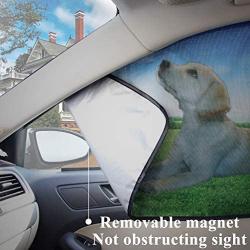 ZATOOTO Car Side Window Sun Shades - Front Rear 4 pcs Magnetic Privacy SunShades Labrador Dog Pattern Design SUV Windshield Curtain for Baby Kids
