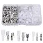 FIXITOK 480pcs Quick Splice 2.8/4.8/6.3mm Male and Female Wire Spade Connector Wire Crimp Terminal Block with Insulating Sleeve Assortment Kit for Electrical Wiring Car Audio Speaker (Silver)
