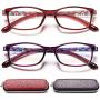 Reading Glasses Womens Blue Light Blocking - 2 Pack Lightweight Computer Readers +1.0 Glare Blocking Ladies Eyeglass