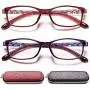 Reading Glasses Womens Blue Light Blocking - 2 Pack Lightweight Computer Readers +1.0 Glare Blocking Ladies Eyeglass