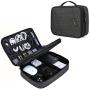 Electronic Organizer, BAGSMART Accessories Organizer Travel Double Layer Electronics Bag Large for 10.5 inch iPad Pro, Adapter, Cables, Black