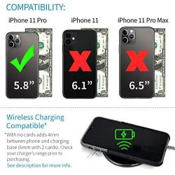 Dockem iPhone 11 Pro Wallet Case: Built-in Metal Plate for Magnetic Mounting & 2 Credit Card Holder Slots (5.8'' Luxe M2 Synthetic Leather, Black and Grey)