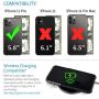 Dockem iPhone 11 Pro Wallet Case: Built-in Metal Plate for Magnetic Mounting & 2 Credit Card Holder Slots (5.8'' Luxe M2 Synthetic Leather, Black and Grey)