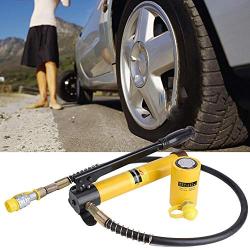 10T Hydraulic Jack, 10T Short Jack + Manual Hydraulic Pump Set Steel Lifting Handle Tool for Car Repairing