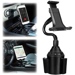 Phone Car Holder TOOVREN Cup Holder Car Mount for Phone/Tablet Cupholder Cradle with Adjustable Neck for Apple iPad Pro/iPhone 12 Pro Max/11/XR/XS Max/8/7 Plus, Samsung Note 10+/s9 Plus/LG