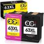 CHINGER Remanufactured 63XL Ink Cartridge Replacement for HP 63 XL Ink Cartridge with Ink Level Display Used in OfficeJet 3830 4650 5255 4655 Envy 4520 DeskJet 3631 1112 3630 (1 Black, 1 Tri-Color)