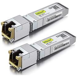 10GBase-T SFP+ Transceivers, 10G T, 10G Copper, RJ-45 SFP+ CAT.6a, up to 30 Meters, Compatible with Cisco SFP-10G-T-S, Ubiquiti UF-RJ45-10G, Netgear, D-Link, Supermicro, TP-Link, Broadcom, Pack of 2