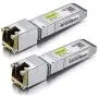 10GBase-T SFP+ Transceivers, 10G T, 10G Copper, RJ-45 SFP+ CAT.6a, up to 30 Meters, Compatible with Cisco SFP-10G-T-S, Ubiquiti UF-RJ45-10G, Netgear, D-Link, Supermicro, TP-Link, Broadcom, Pack of 2