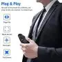 DinoFire Rechargeable Presentation Clicker, Red Light Wireless Presenter Remote, 2.4Ghz USB Clicker for Laptop Presentations, Powerpoint Clicker PPT Slide Clicker for Mac/Win/Keynote/Computer