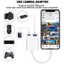 TRYVAT USB Camera Adapter with Fast Charging Port, Portable OTG Cable Adapter Compatible with iPhone, iPad, Card Reader, USB Flash Drive, Keyboard and Mouse