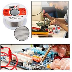 4-in-1 welding tool set, soldering iron tip cleaner + 0.6mm solder wire (1.76 oz / 50 g) + Rosin Solder Flux Paste (0.35 oz / 10 g), no-clean soldering core (2.0mm, 29.5 inches)