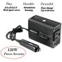 Bapdas 150W Car Power Inverter DC 12V to 110V AC Car Converter with 3.1A Dual USB Car Adapter-Black